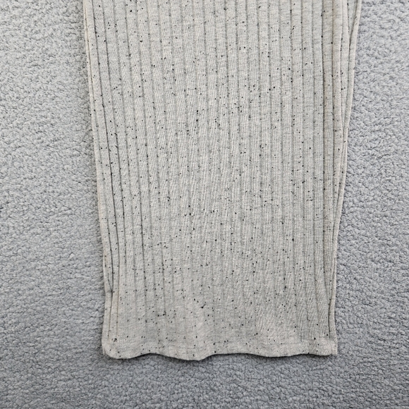 ASTR The Label Gray Heather With Black Dots Lace Up Front Ribbed Knit Dress Sz S - Picture 12 of 13